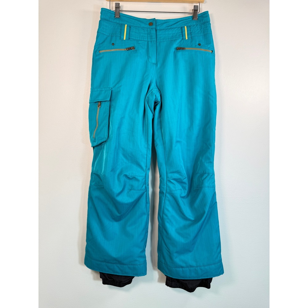 Obermeyer Snow Pants Girls 16 Twilight Pant 25313 Turquoise Herringbone EUC